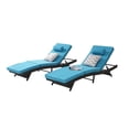 thumbnail image 5 of Outdoor Wicker Reclining Lounge Chair Set of 2, 5-Position Adjustable Patio Sunbathing Chairs up to 150°, 600 lbs Capacity Each, Weather-Resistant Rattan for Lawn Poolside Beach, 5 of 7