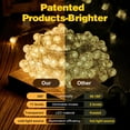 thumbnail image 6 of TETOU Globe String Lights, 33ft 80LED Crystal Fairy String Lights Battery Operated String Lights with Remote Waterproof for Indoor Outdoor Camping Hanging Home Patio Garden Decoration - Warm Color, 6 of 7