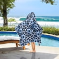 thumbnail image 3 of Yayeee Kids Hooded Towel with Hand Pockets Beach Soft Absorbent Bath Wrap 50 x 23.5 inch, Blue Floral Leopard Pattern, 3 of 5