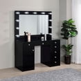 thumbnail image 3 of Acena 7-drawer Vanity Set with Lighting Black High Gloss, 3 of 13