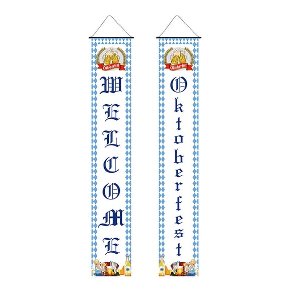 Nnndbs Oktoberfest Style Banner Set, Bavarian Beer Festival Party Decorations with Pennant Flag Banner for German Theme Party Celebrations
