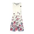 thumbnail image 6 of UDAUDU Casual Summer Dresses for Women 2026 V-Neck Sundresses Sleeveless Loose Sleep Dress Beach Tank Dress Vacation Floral Dresses Beige M, 6 of 7