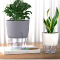 thumbnail image 2 of Self Watering Planters for Indoor Plants, 3 Pack 6 Inch African Violet Pots, Modern Decorative Flow, 2 of 7