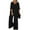Black, variant on WRKEKC 2 Piece Sets for Women, Casual Outfits for Women, Ladies' Casual Solid Color Loose Short Sleeve Flowy Tops and Loose Long Pants Outfits
