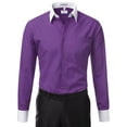 thumbnail image 2 of Berlioni Italy Men's Long Sleeve Two Tone Premium Dress Shirt, 2 of 3
