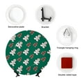 thumbnail image 4 of Easygdp Gingerbread Snowman Cookies Bone China Decorative Plate Ceramic Dinner Plates Art Crafts with Display Stand-6in, 4 of 6