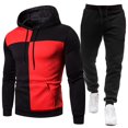 thumbnail image 2 of Sweatsuits For Men Set, Fashion Men's Tracksuits 2 Piece Casual Athletic Lounge Sets Outfits Autumn Winter Packwork Sweatshirt Top Pants (M,Black), 2 of 3