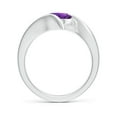 thumbnail image 2 of ANGARA Natural Bar-Set Solitaire Round 1.15 ct Amethyst Bypass Ring in 14K White Gold for Women (Size-7mm) | February Birthstone, Birthday, Anniversary, Jewelry Gift for Women | Natural Amethyst Ring, 2 of 9