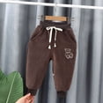 thumbnail image 2 of Girls Sweatpants Toddler Sweat Pants Toddler Girls and Boys Fleece Lined Sweatpants Youth Jogger Pants with Pockets Drawstring Active Clothes for Kids Coffee 6-7 Years, 2 of 4