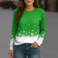 thumbnail image 7 of Women's Christmas Printed Round Neck Sweatshirt, Long Sleeve Casual Pullover Top, Raglan Sleeve Holiday Graphic Fall Winter Clothes,Army Green,S, 7 of 7