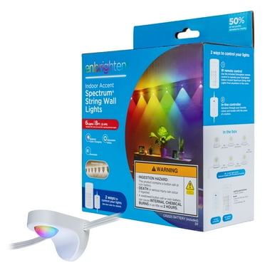 Enbrighten Spectrum Indoor LED Color-Changing Accent Lights, 6 lights, 8ft, White