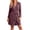 Purple(New&Hot), variant on TRUNZI Robes for Women Long Sleeve Ribbed Knit Tie Waist Soft Comfy Loose Loungewear Short Bathrobes with Pockets,Pink,Size L