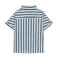 thumbnail image 6 of akafmk Girls Short Sleeve Shirts Cotton Linen Stripe Button Down Shirt Collared Relaxed Summer Casual Beach Shirt, 5-15Y, 6 of 8