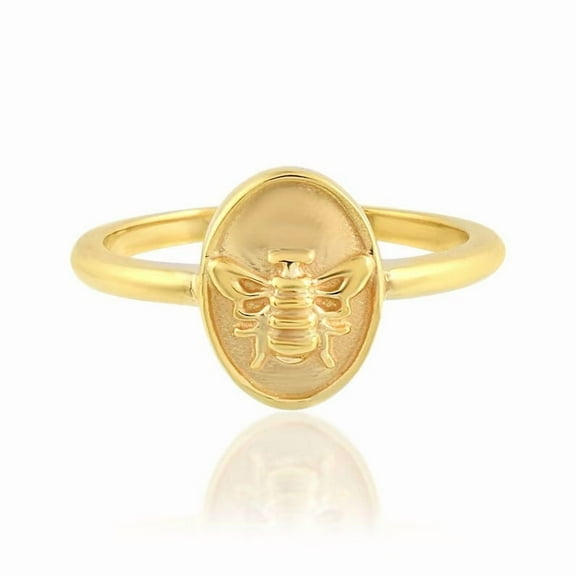 Honey Bee Signet Ring - Silver Bee Ring - Bee Signet Gold Ring - Sterling Silver Ring - Queen Bee Ring - Minimalist Ring - Personalized Ring