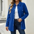 thumbnail image 2 of Women Waffle Knit Shacket Sevevn Point Collar Button Down Oversized Fit Textured Waffle Fabric Dual Chest Pockets Long Sleeve Outerwear For Daily Casual Wear, 2 of 8