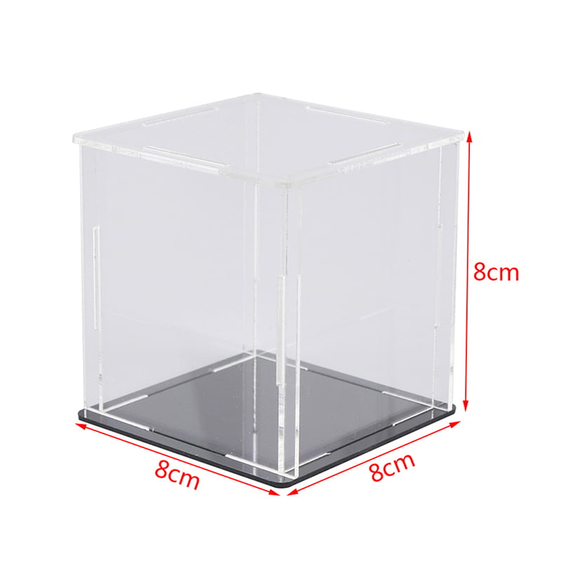 Clear Acrylic Display Cube Case Model Display Case Self-Assembly with Lights 
