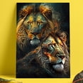 thumbnail image 5 of Lotusprinthandmade Majestic Lion Duo Canvas 1.5in 12" x 8", wildlife canvas art, abstract lion design, majestic lion wall decor, animal lover canvas print, 5 of 5