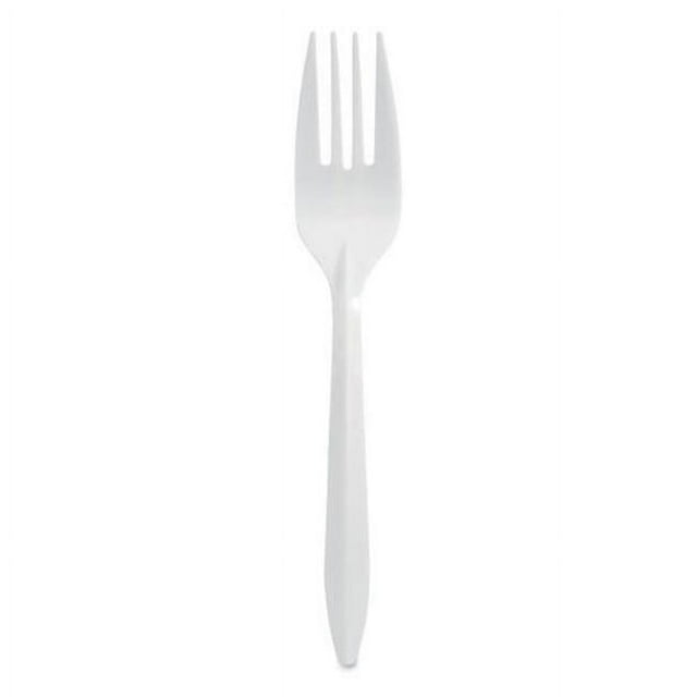 Medium Weight Polypropylene Cutlery Fork, White