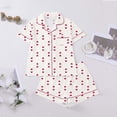 thumbnail image 2 of FASHOFT Silk Valentines Pajamas for Women Set Satin Love Hearts Graphic Button Up Short Sleeve Sleepwear 2 Piece Pj Shorts Sets Soft Loungewear Red S, 2 of 2