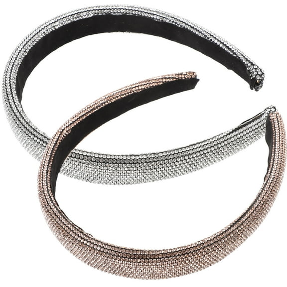 NIAIZEK 2Pcs Womens Hair Bands with Rhinestone Decoration Lightweight for Parties and Travel
