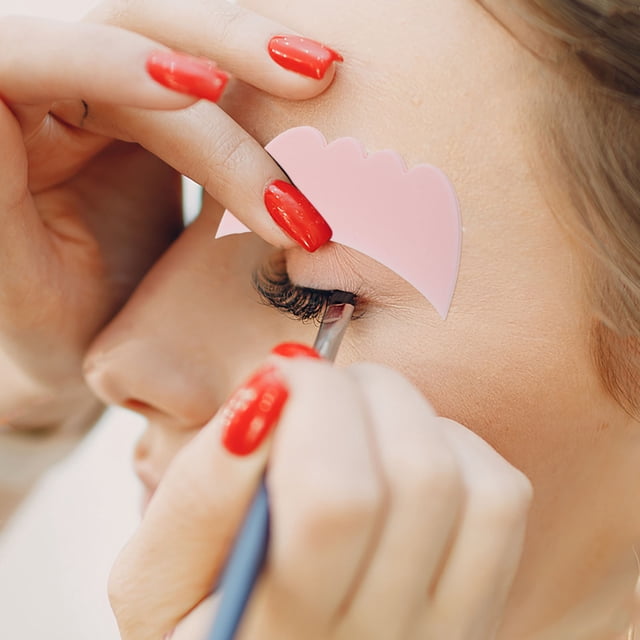 OUNONA 2Ud Herramienta De Asistente Para Maquillaje De Ojos Silicona Rosa Para Delineador Y Máscara