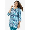 thumbnail image 4 of Woman Within Plus Size 7-Day Three-Quarter Sleeve Notch-Neck Tunic, 4 of 5