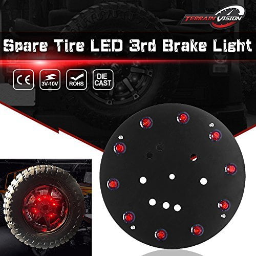 TERRAIN VISION Jeep Spare Tire LED 3rd Brake Light, 12V Jeep Parking