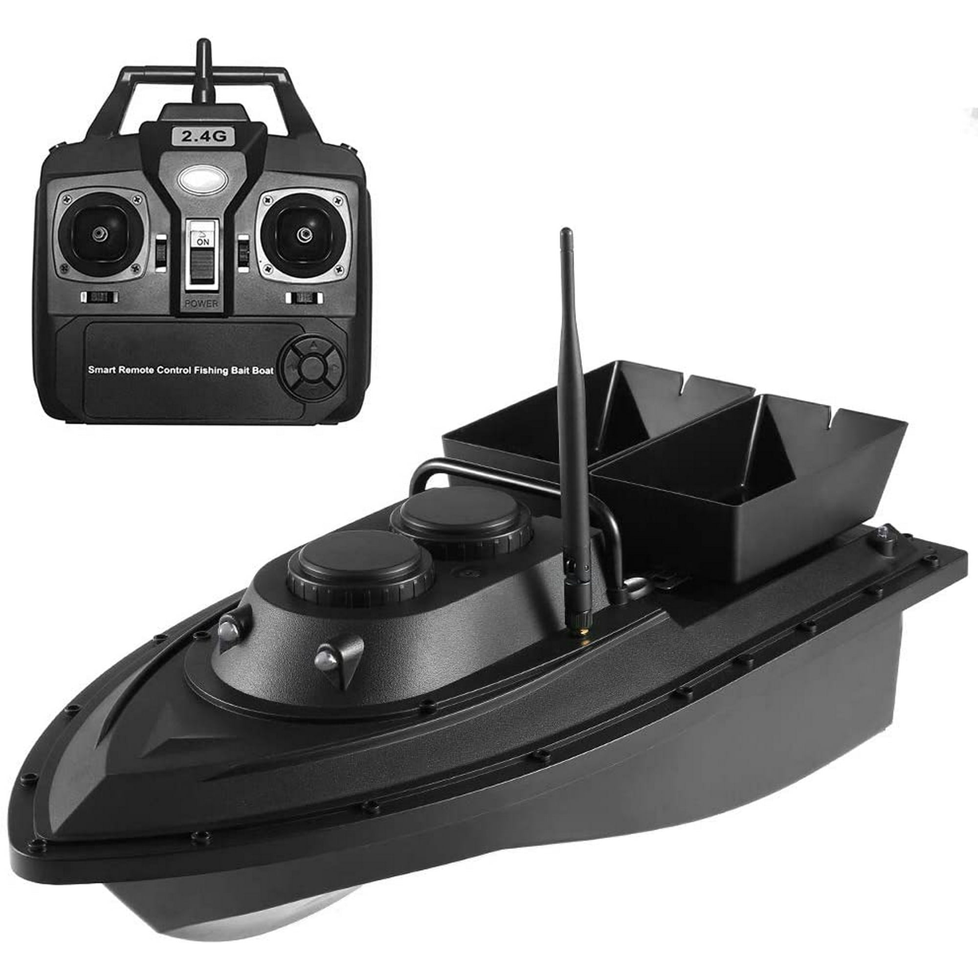 Bateau leurre sans fil télécommandé - QQMORA - LEX RC 500m - Vert - Pêche - 600m - 1,5 kg - 3H