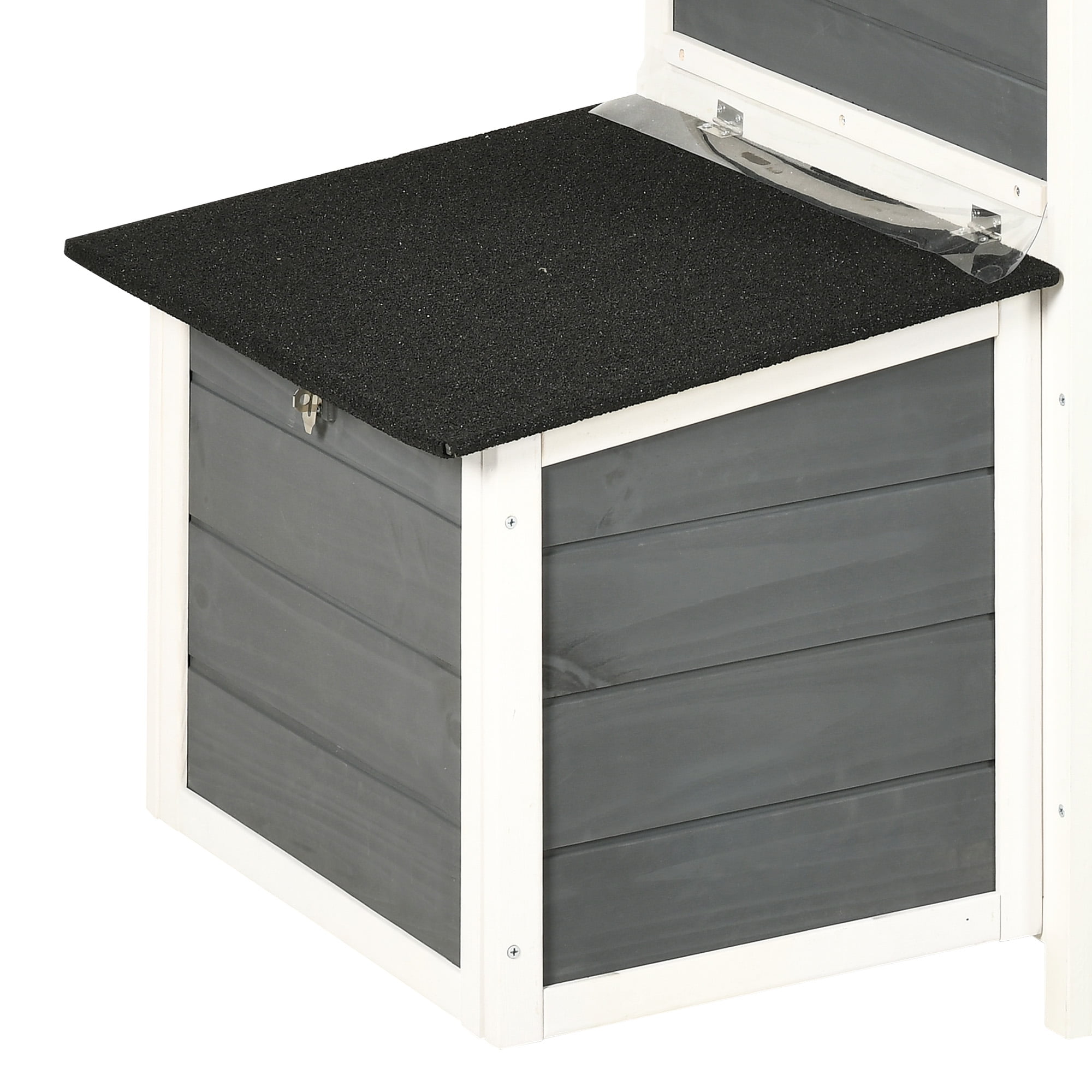 Craftian Wood Chicken Coop Hen House 2-4 Chickens with 2 Nesting Box,Outdoor Chicken Hutch Rabbit Hutch Duck Cage - Gray