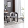 thumbnail image 2 of Modern Velvet Dining Chair Set of 2, Funky Barrel Accent Chairs, Upholstered Armchair Comfy Side Chair for Kitchen Living Room Dining Room, Gray, 2 of 8