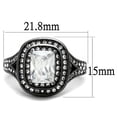 thumbnail image 2 of IP Light Black (IP Gun) Stainless Steel Ring with AAA Grade CZ in Clear for Women Clear Stone Color Style TK2731 Size 6, 2 of 4