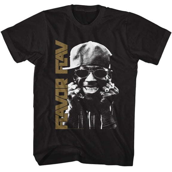 Flavor Flav Public Enemy Smile Black Adult T-Shirt Lt