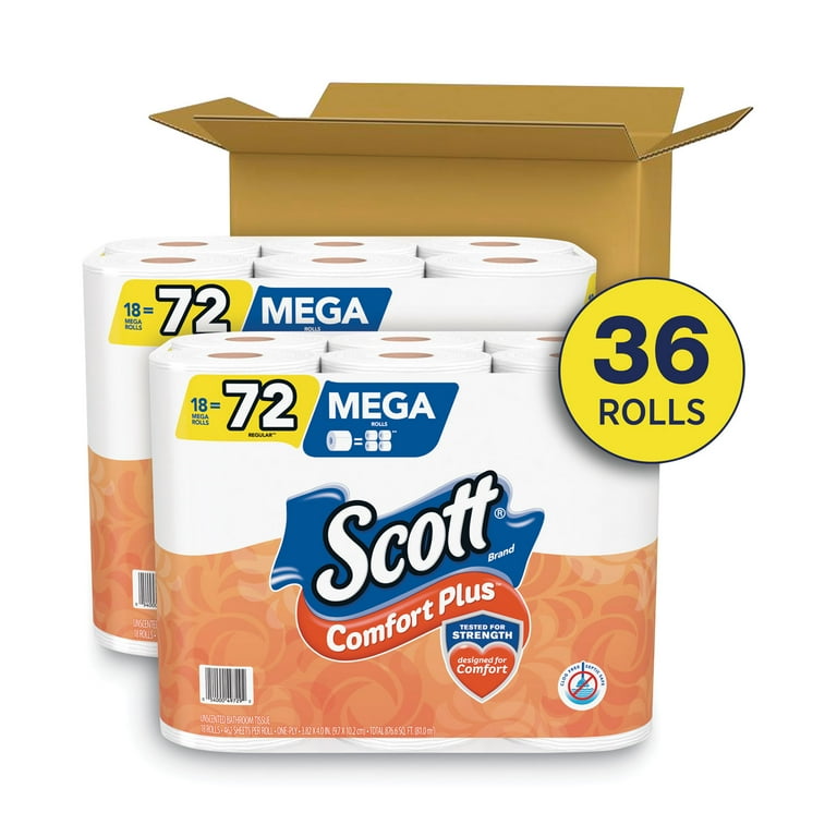 ComfortPlus Toilet Paper, Mega Roll, Septic Safe, 1-Ply, White, 462 Sheets/Roll, 36 Rolls/Pack ComfortPlus Toilet Paper, Mega Roll, Septic Safe, 1-Ply, White, 462 Sheets/Roll, 36 Rolls/Pack