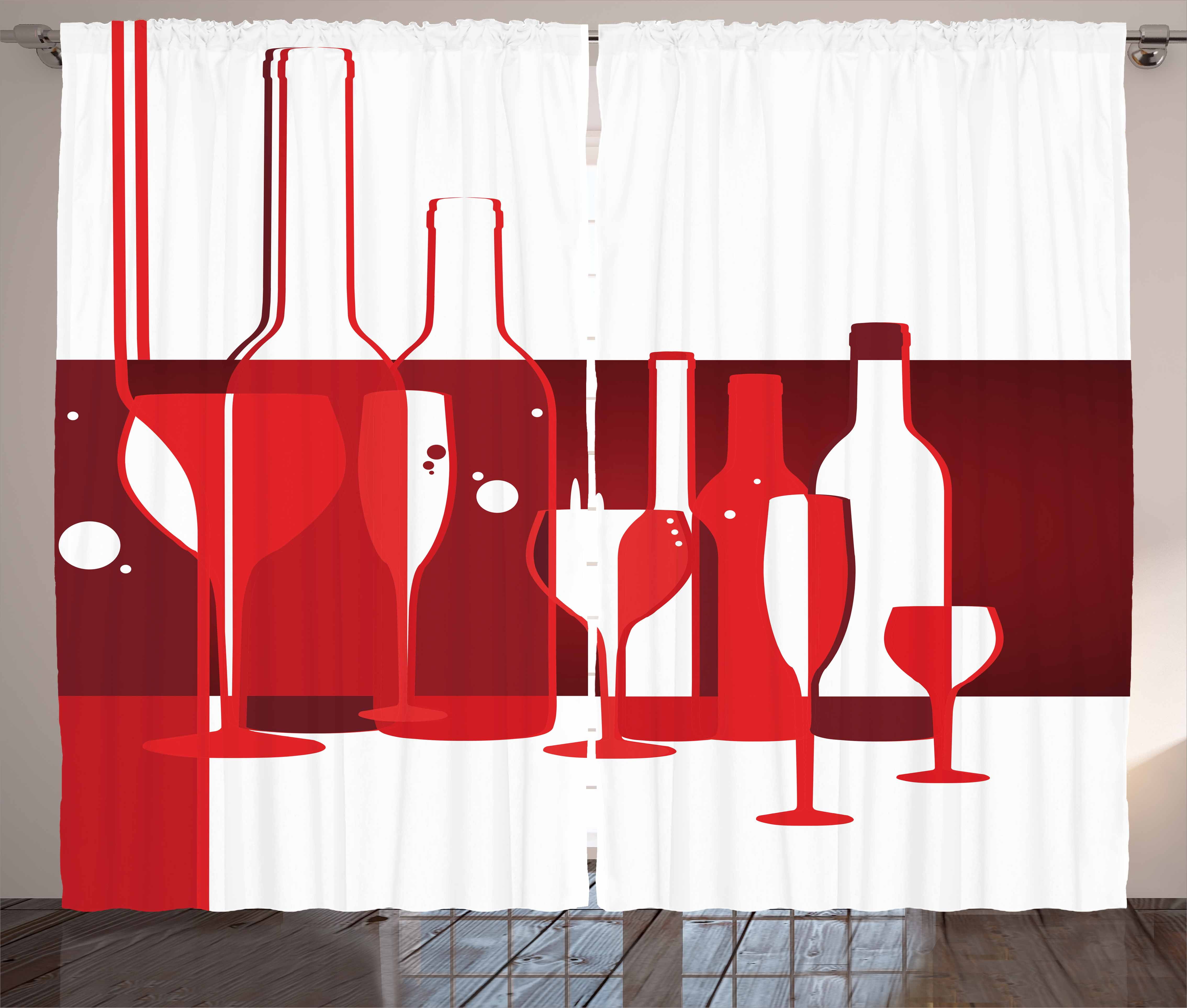 Wine Curtains 2 Panels Set Artistic Modern Design Party Drink