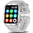 thumbnail image 1 of Reloj Inteligente para Hombre, con Bluetooth, Rastreador de Llamadas, Reloj Deportivo, Reloj Inteligente Digital para Fitness, Linterna LED, Relojes de Silicona Plateados, 1 of 6