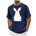 thumbnail image 1 of Weiqiqre Mens Shirts Easter Day Shirts Bunny Rabbit Letter Printed T-Shirt Short Sleeve Graphic Tee Tops, 1 of 4
