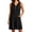 Black, variant on Kukoosong Women's Sleeveless Embroidered Tank Dress with Pockets, V-Neck Button Front Mini Casual Loose Flowy A-Line Tunic Dress, Summer Beach Boho Dress