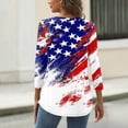 thumbnail image 5 of KDDYLITQ States 250th Anniversary Shirts Womens 250th Anniversary Printed 3/4 Sleeve Clothes Usa Flag Crew Neck Summer Tees 4th July Fashion Blousees Blue L, 5 of 5