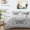 thumbnail image 4 of Grey Butterfly Bedding 3 Piece Duvet Cover Set Queen Size, Vintage Boho Spring Floral Botancial Soft Microfiber Comforter Cover with Zipper Closure & Pillowcases, Wrinkle & FadeResistant Quilt Cover, 4 of 9