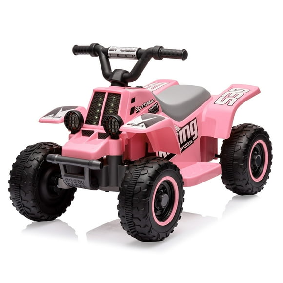 Kids 6V Ride On ATV, Electric Ride On Car with LED Headlights, Music, Ride-On Toy for 3+ Years Old Boys & Girls