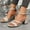 Beige, variant on Viluyesy Womens Heeled Sandals, Ankle Strap Summer New Style Open Toe Casual Dressy Shoes Beige