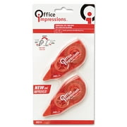 Office Impressions Correction Tape, Non-Refillable, 1/5" x 472", 2/Pack