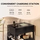 thumbnail image 4 of Mesa de carga con cajón oculto Nightstand Lazzanto, negra, 4 of 8