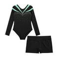 thumbnail image 3 of TiaoBug Kids Girls Dance Gymnastic Leotard with Shorts 2Pcs Dancewear, 3 of 7