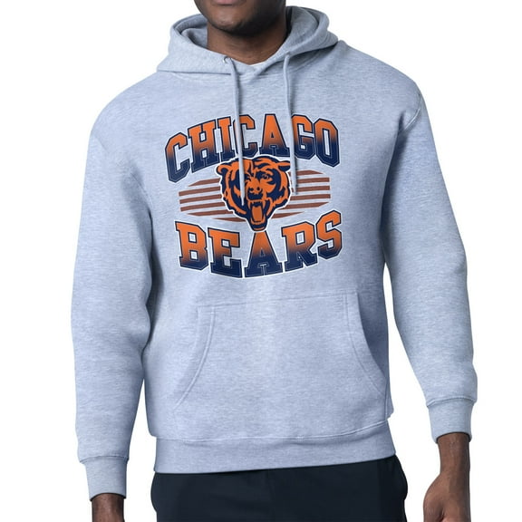 Men's Starter Heather Gray Chicago Bears Team Grit Graphic Hoodie