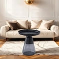 thumbnail image 3 of Aria Home Aeryn Nesting Table Tray Top Glass Base End Table Modern 19" Black Gray, 3 of 7