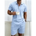 thumbnail image 5 of Men 2 Piece Outfits Casual Top and Pants Sets Light Blue XXXL, 5 of 10