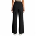 thumbnail image 4 of Favoffer Women's High Waist Wide Leg Pants Solid Color Front Pleated Design Pocket Loose Casual Trousers Soft Yoga Everyday Bottom for Walking Lounging Workout, 4 of 9