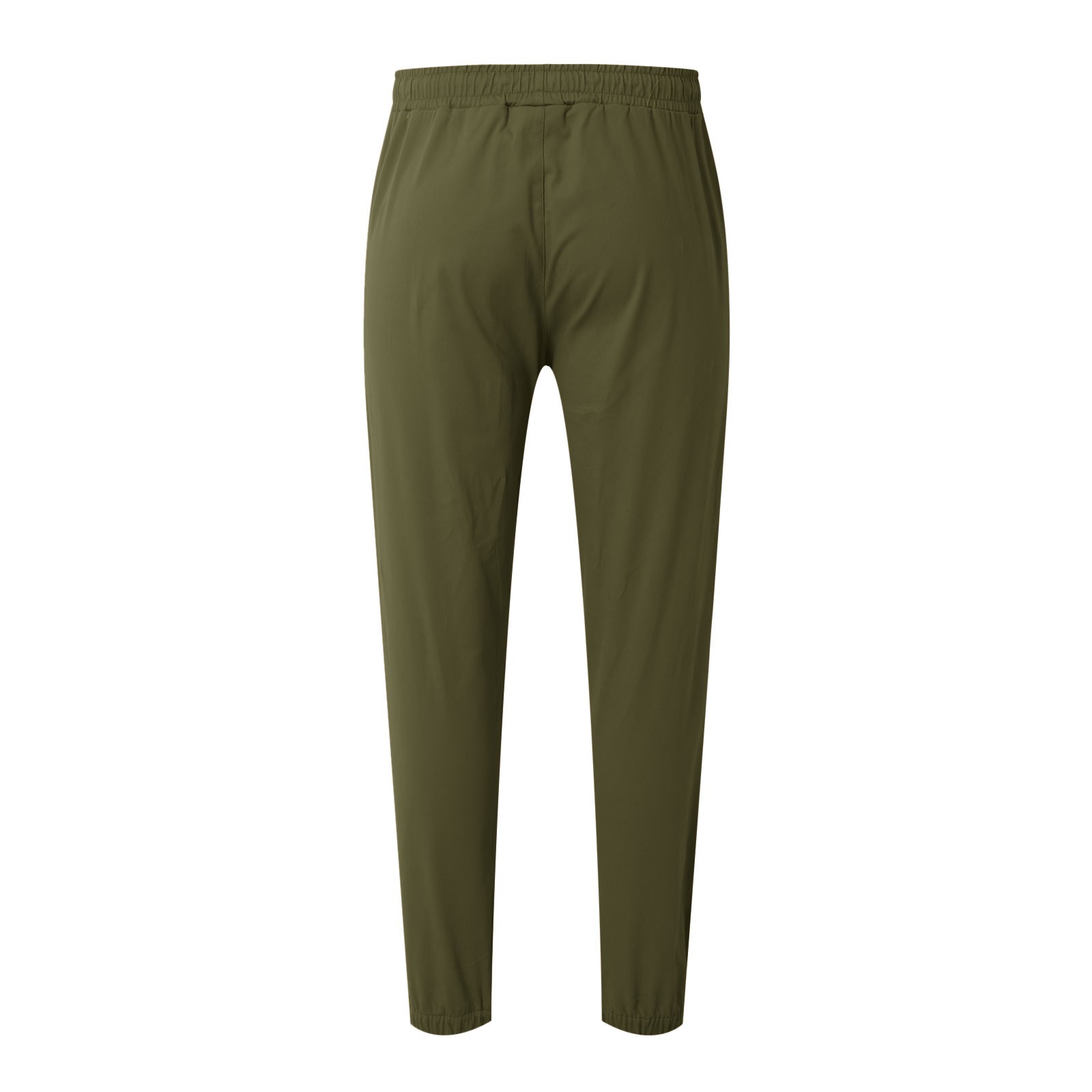 Mens Casual Mid Waist Pants Sports Drawstring Pants With Zipper Pockets