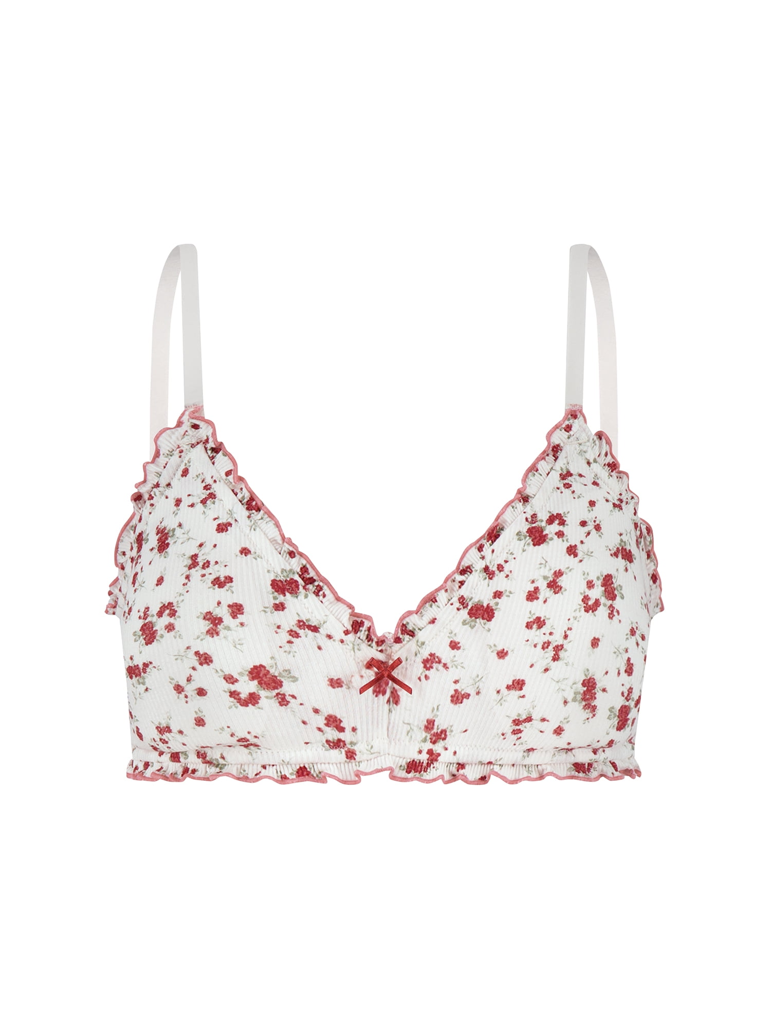 Jessica Simpson Women's Ruffle Rib Bralette, Size S-XXXL